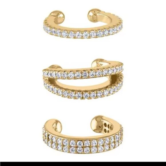 Elegant Gold and Crystal Ear Cuff - Picture 1 of 1